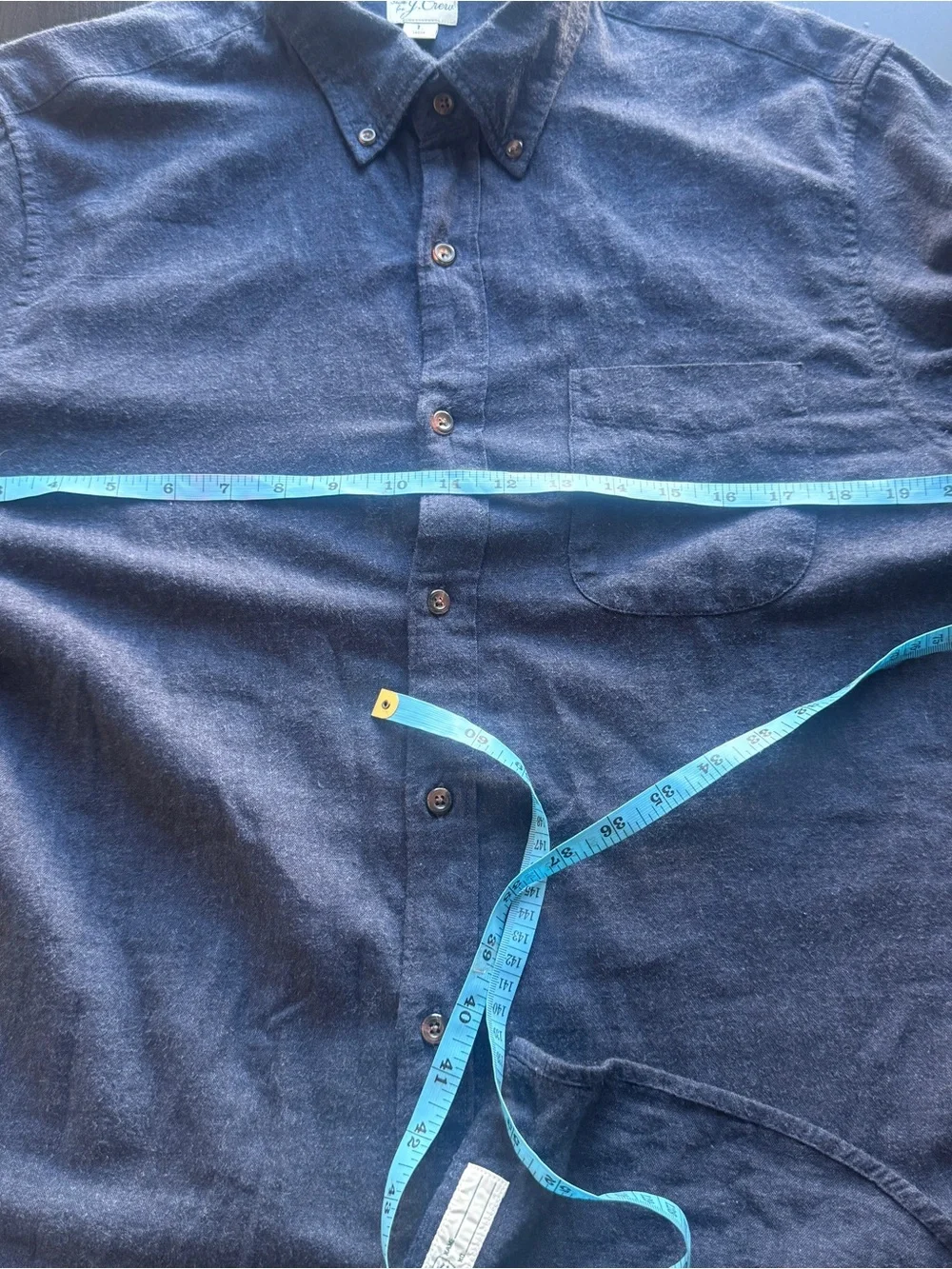 J.Crew Brushed Twill Button Down Shirt Large Navy Slim Untucked Cotton